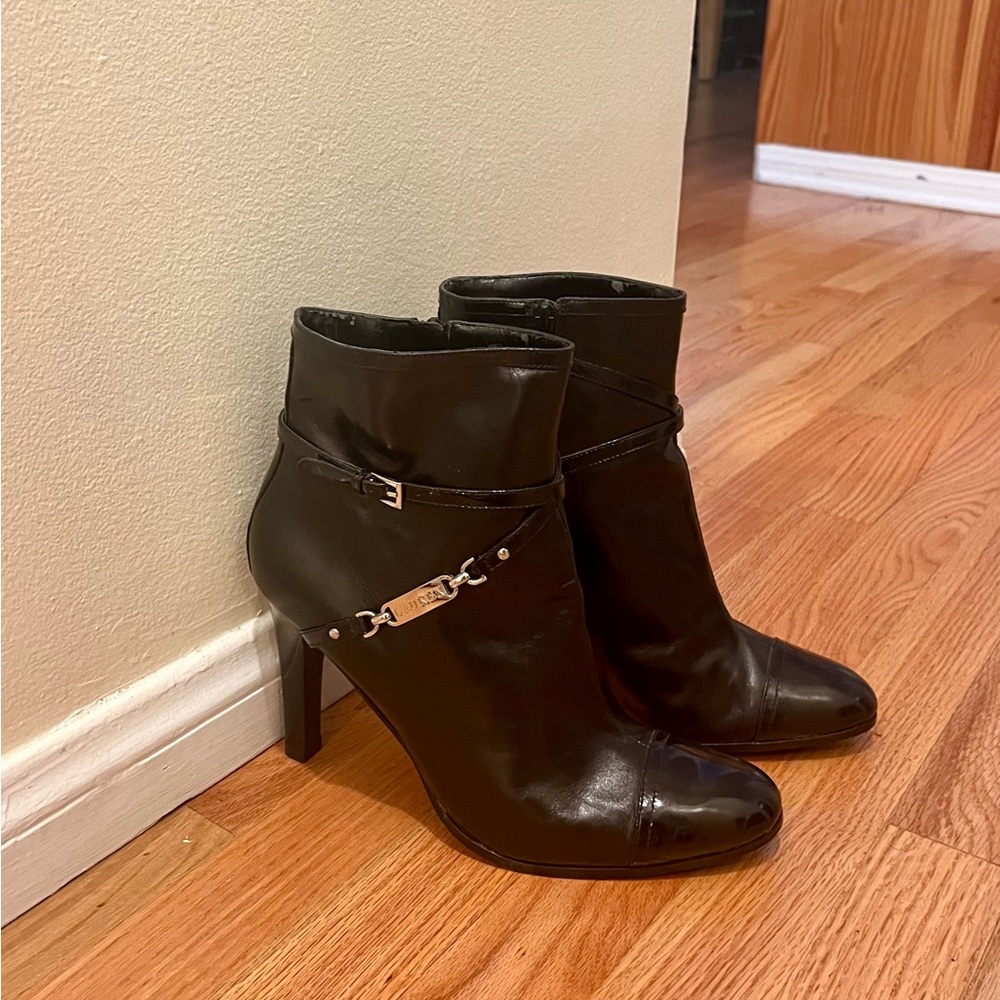 Ralph Lauren Black Leather Ankle Boots | Women Size 9.5